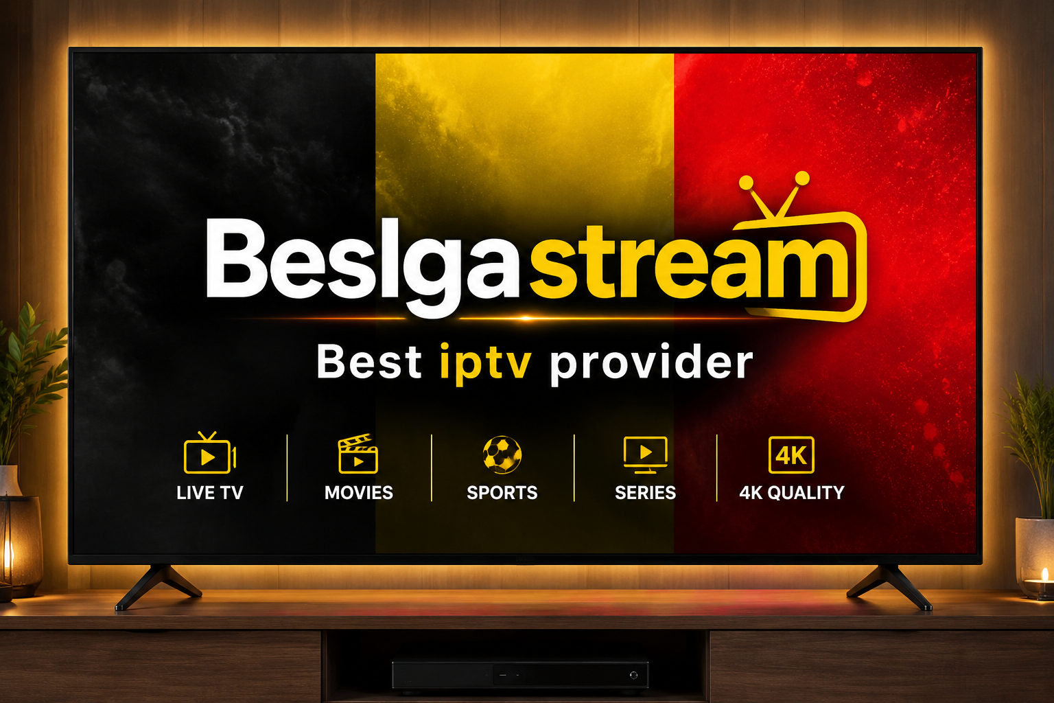 Visuel promotionnel BelgaStream sur une télévision